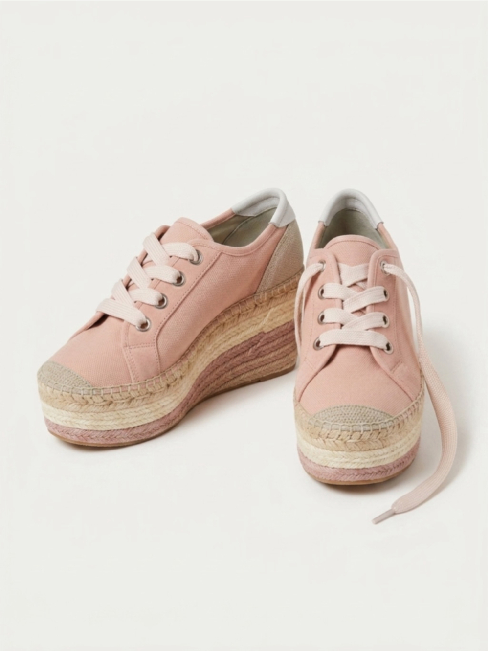 Women's Pink Canvas Espadrille Wedge Sneakers size 39